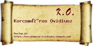Korcsmáros Ovidiusz névjegykártya